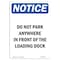 Signmission OSHA Sign, Do Not Park In Front Of Loading Dock, 14in X 10in Aluminum, 10" W, 14" L, Portrait OS-NS-A-1014-V-15470 - alternate 1